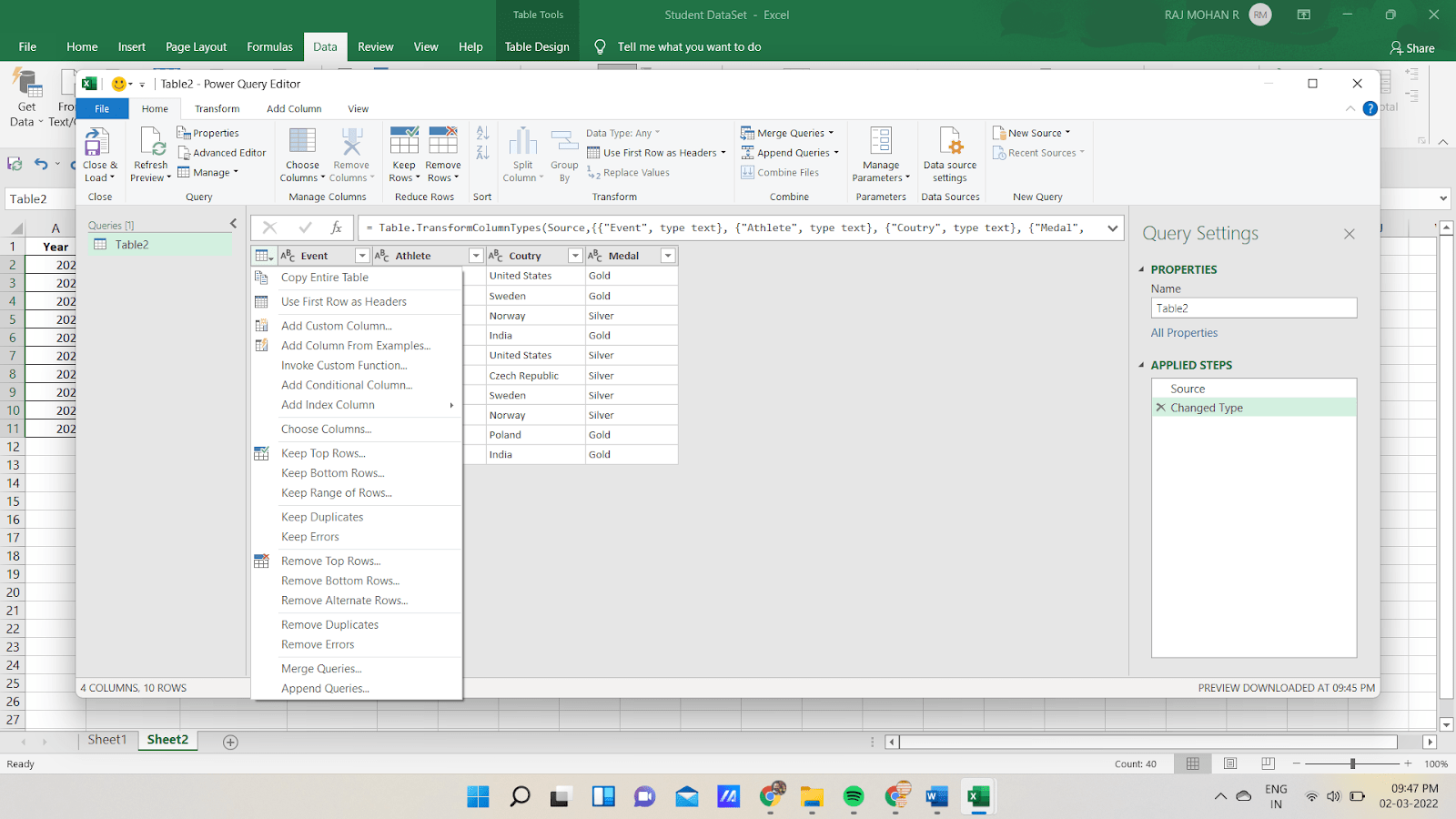 Select The ‘Remove Duplicates’ Option.