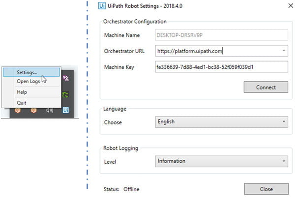 Machine Key And Orchestrator Url