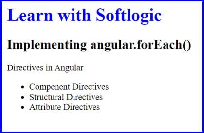Implementing Foreach Function In Angular