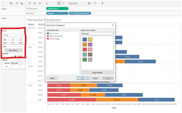 Marks Section Of Any Bar Chart