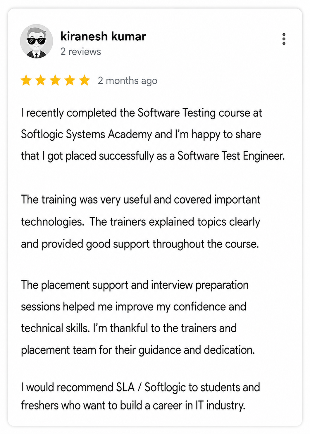 Kiranesh Kumar Review